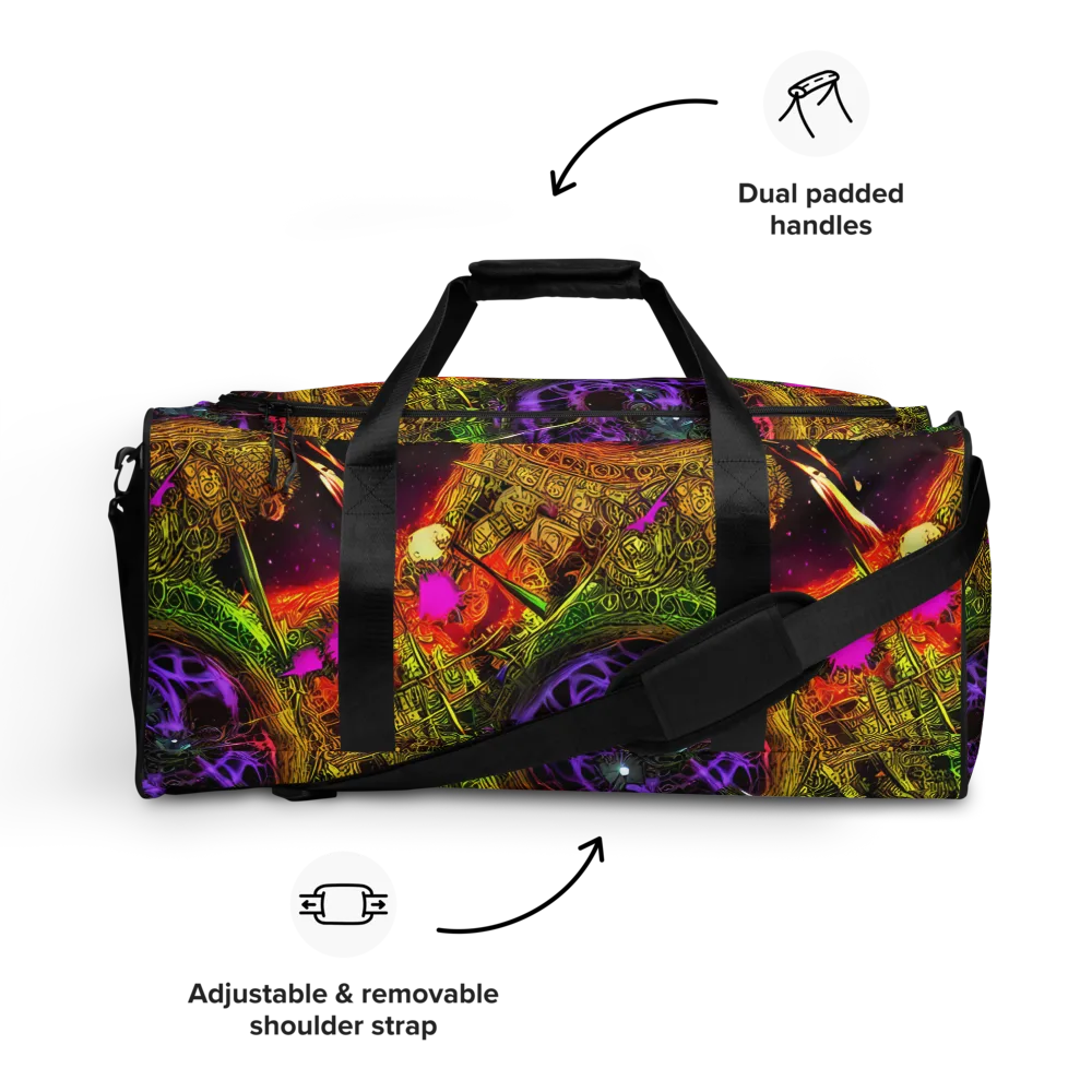 Neon Glyphworks on Duffle Bag — Front