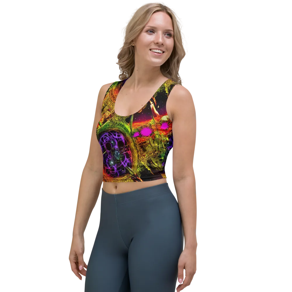 Neon Glyphworks on Crop Top — Left Front