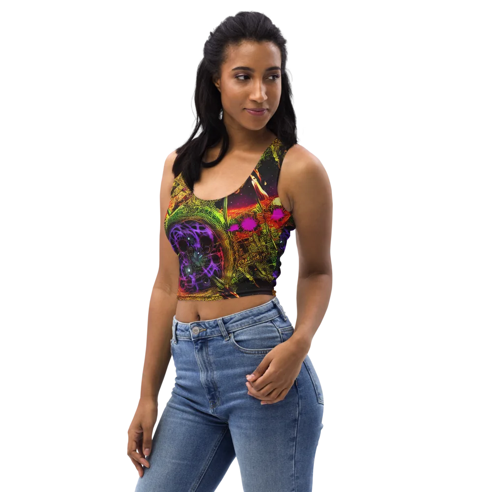 Neon Glyphworks on Crop Top — Left Front