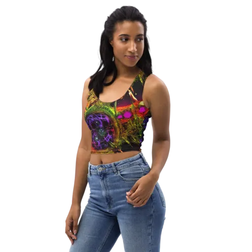 Neon Glyphworks on a Crop Top