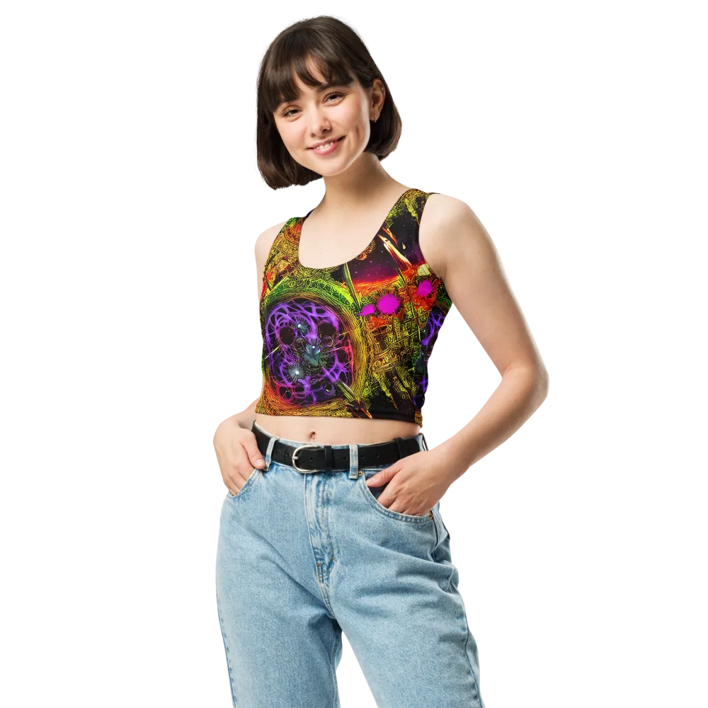 Neon Glyphworks on Crop Top — Front
