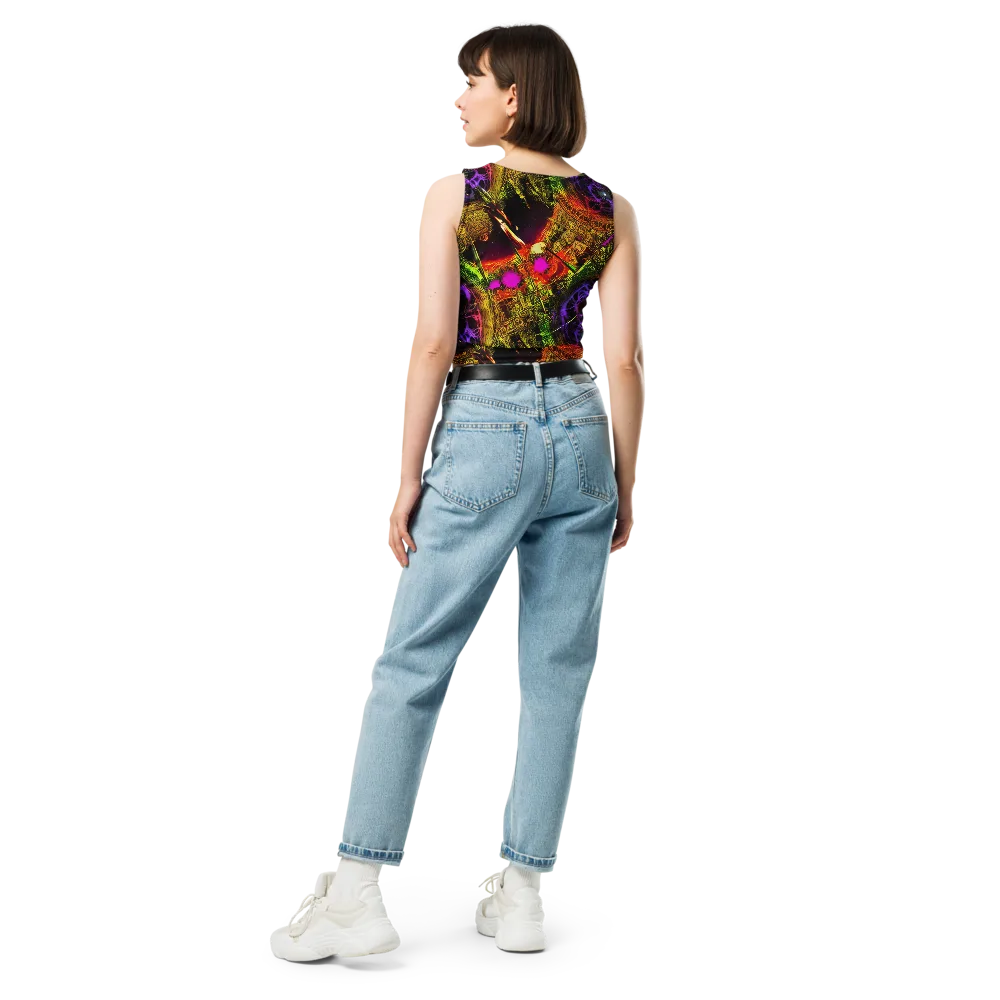 Neon Glyphworks on Crop Top — Back