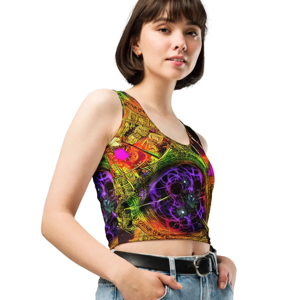 Neon Glyphworks on Crop Top — Right Front