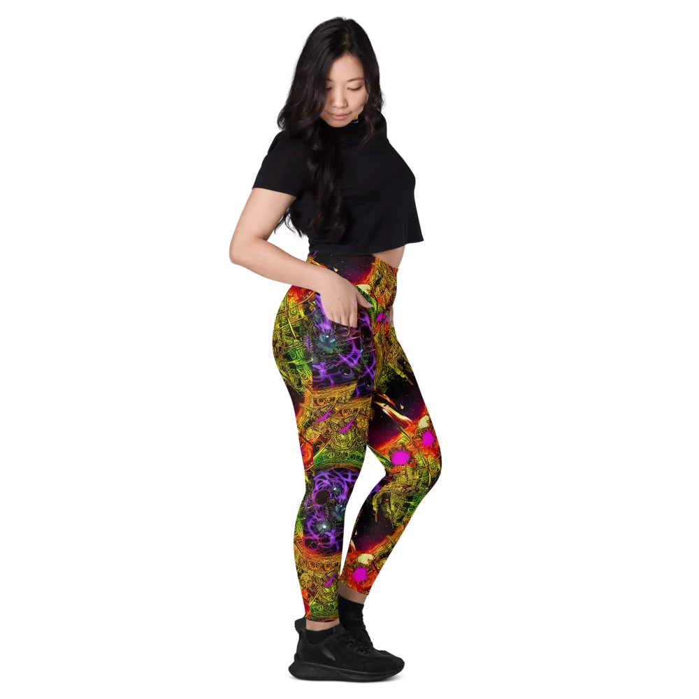 Neon Glyphworks on Leggings with Pockets — Right