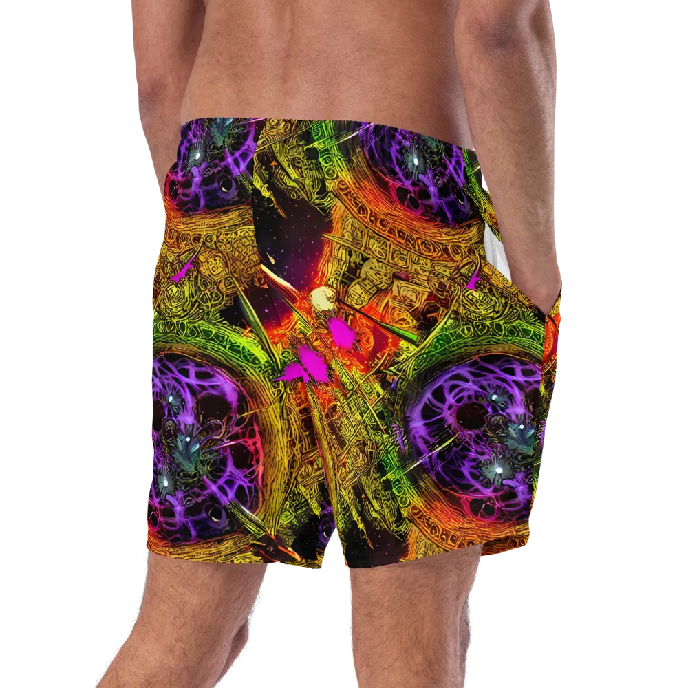 Neon Glyphworks on Swim Trunks — Right Back
