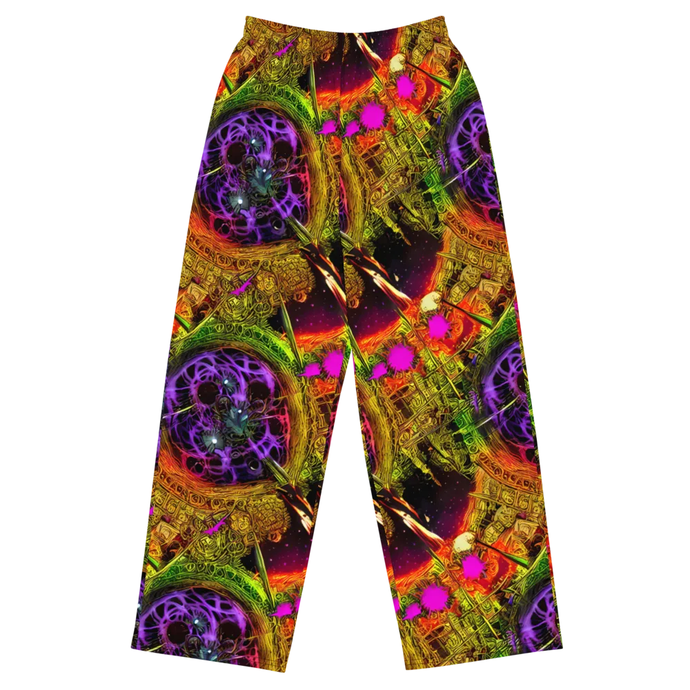 Neon Glyphworks on Wide-Leg Pants — Front