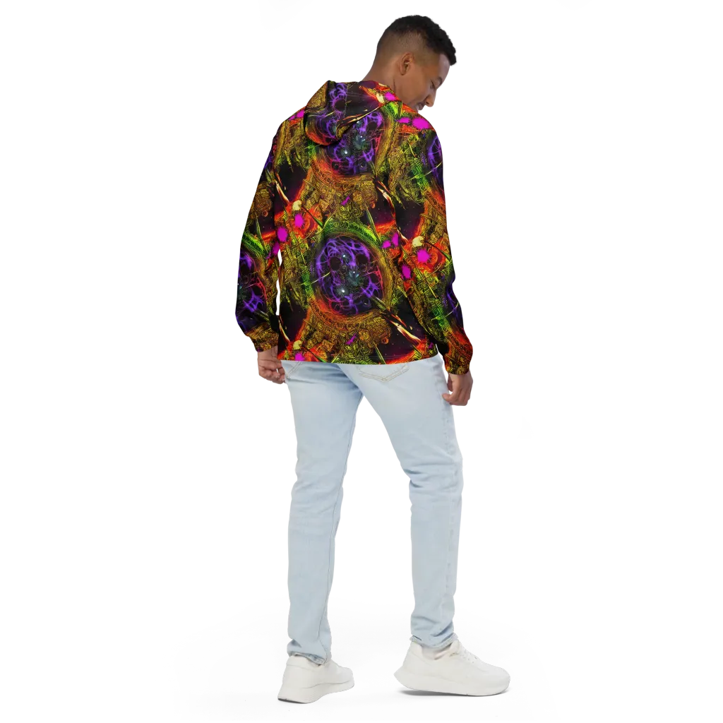 Neon Glyphworks on Men's Windbreaker — Back