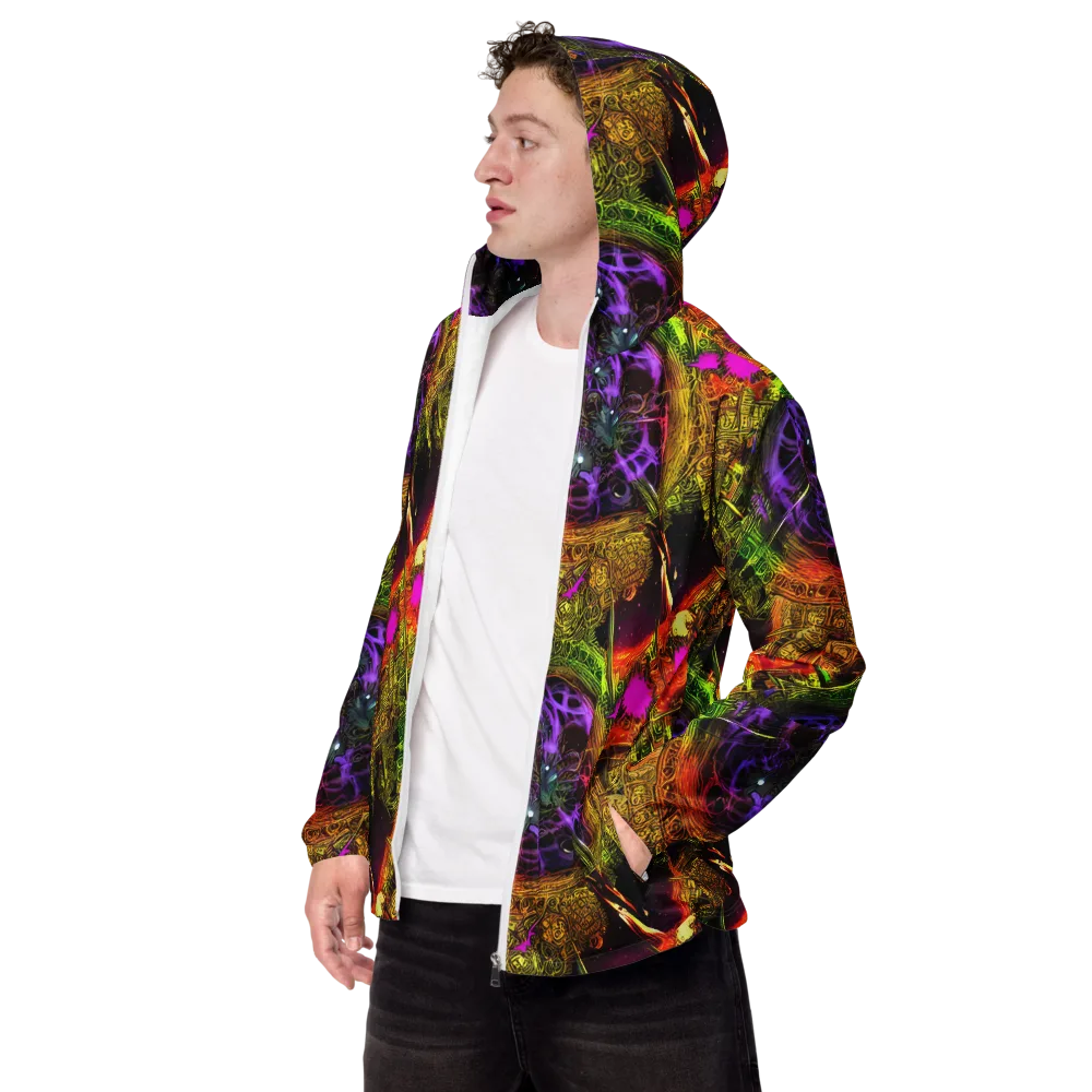 Neon Glyphworks on Men's Windbreaker — Left Front