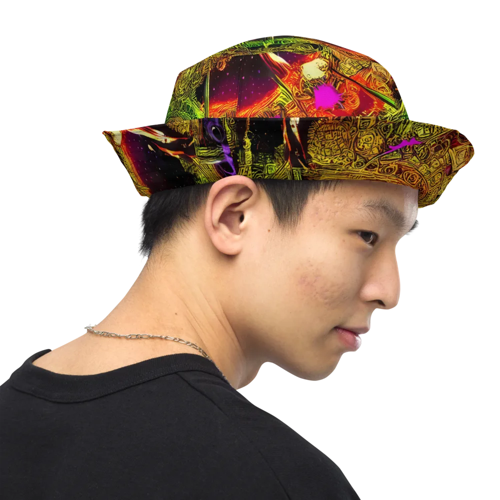 Neon Glyphworks on Reversible Bucket Hat — Right Outside