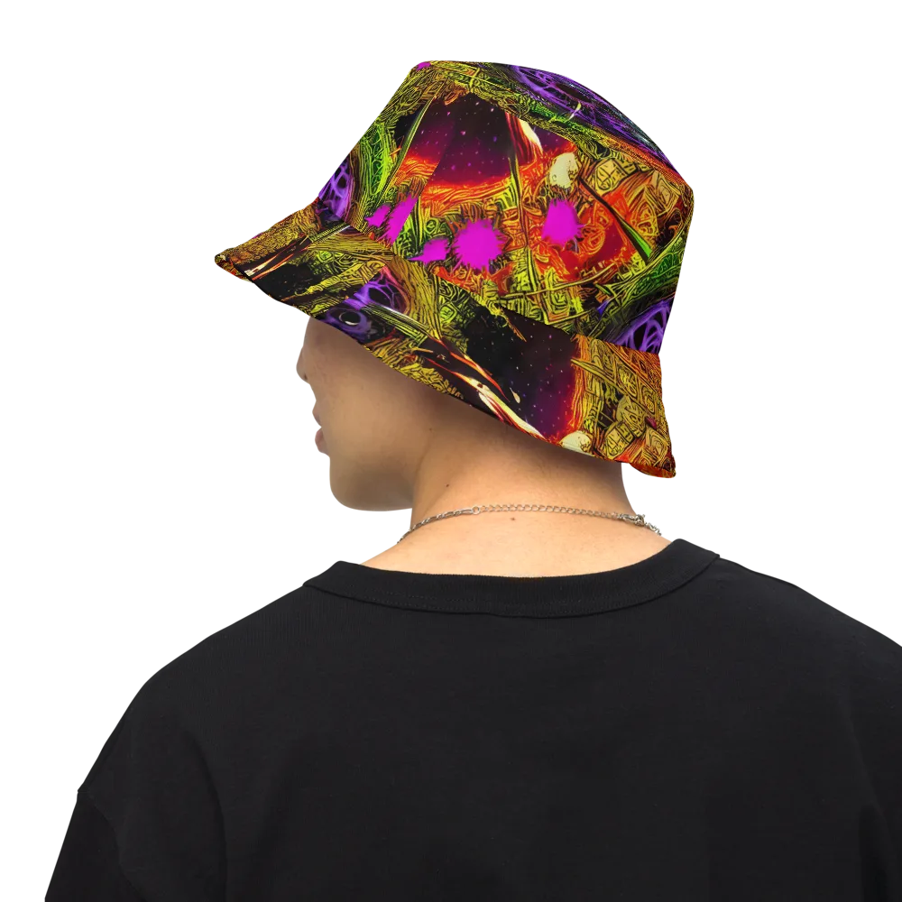Neon Glyphworks on Reversible Bucket Hat — Back Inside
