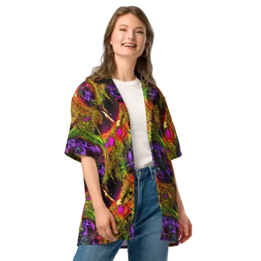 Neon Glyphworks on a Button Shirt