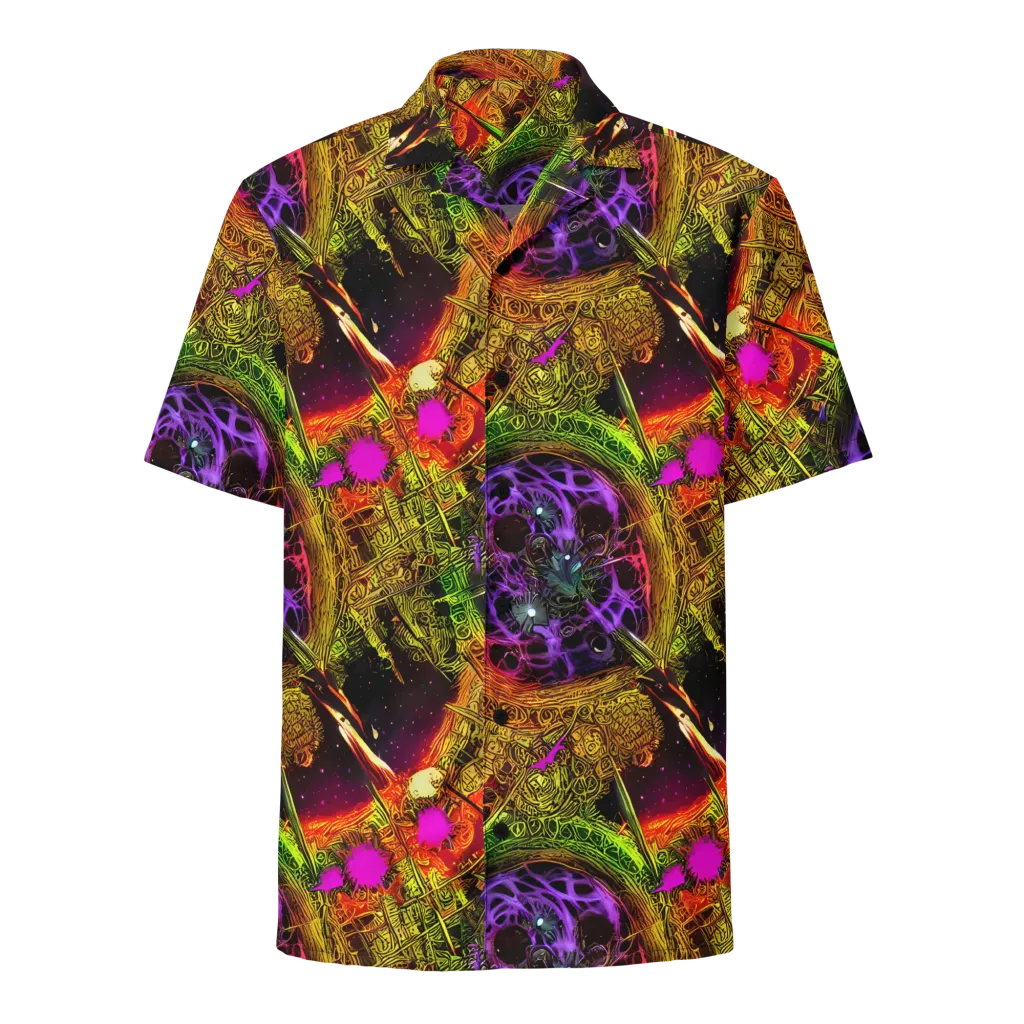 Neon Glyphworks on Button Shirt — Front
