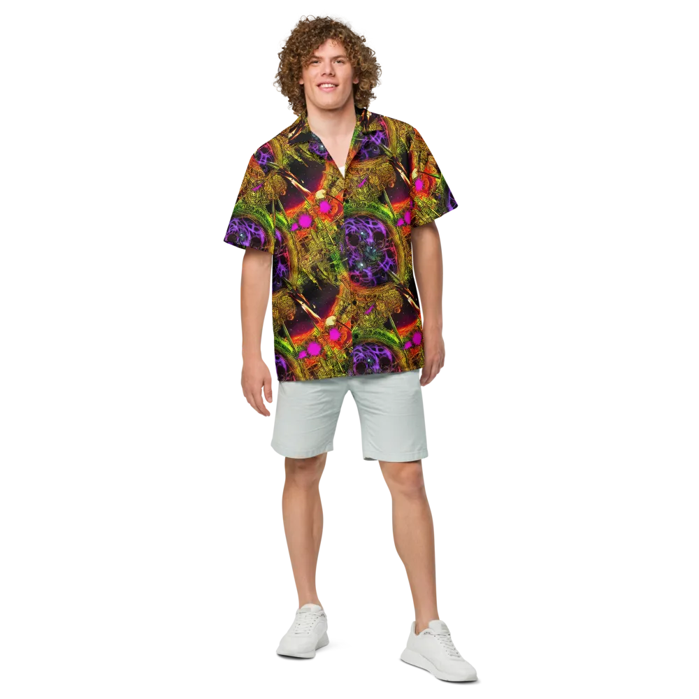 Neon Glyphworks on Button Shirt — Front