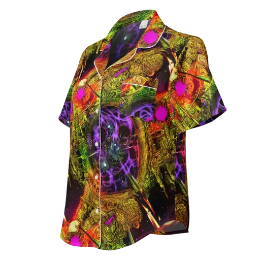 Neon Glyphworks on a Women's Short Sleeve Pajama Top