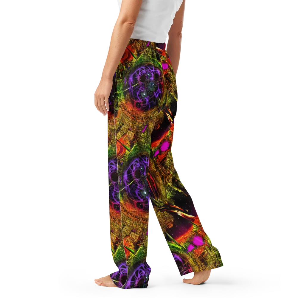 Neon Glyphworks on Women's Pajama Pants — Left