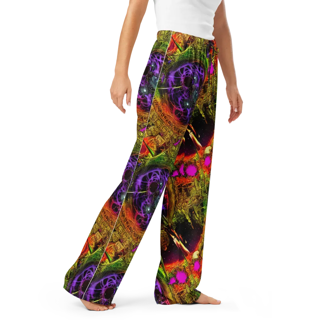 Neon Glyphworks on Women's Pajama Pants — Right Front