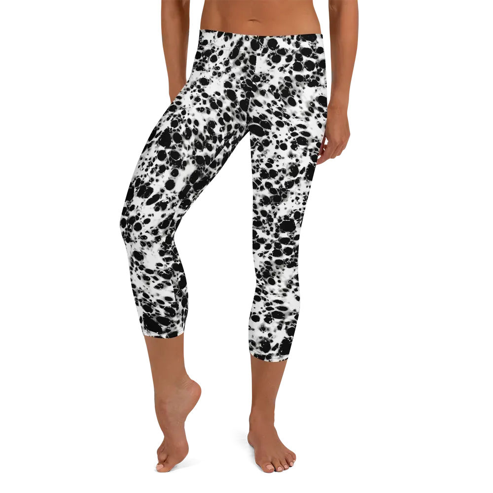 Obsidian Foam on Capri Leggings — Front