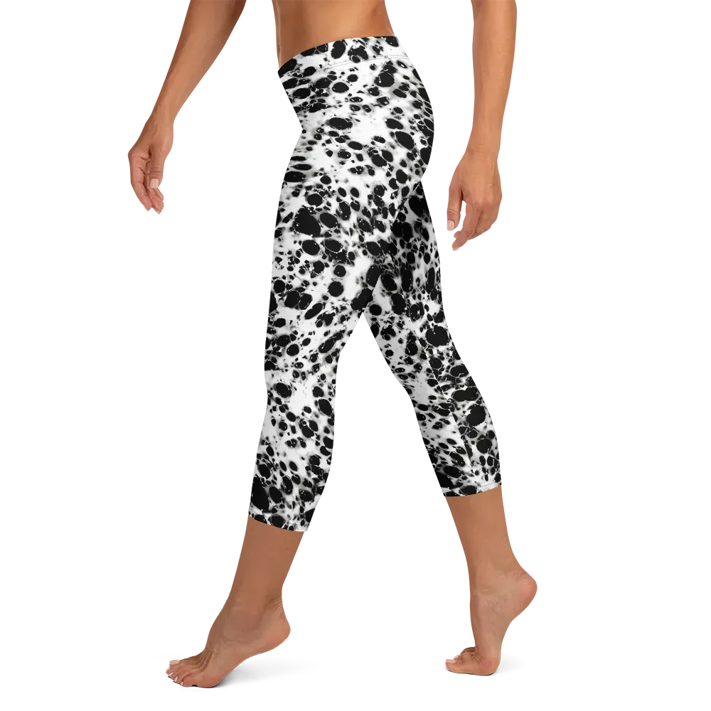 Obsidian Foam on Capri Leggings — Left