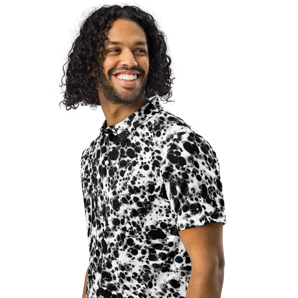 Obsidian Foam on Men's Slim Fit Polo Shirt — Left Front