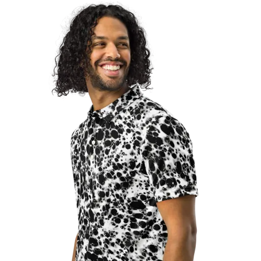 Obsidian Foam on a Men's Slim Fit Polo Shirt