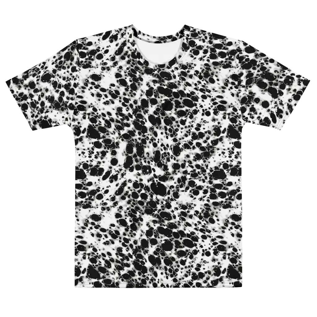 Obsidian Foam on Men's Cotton Crew Neck T-Shirt — Front