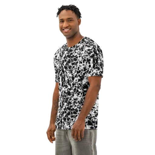 Obsidian Foam on a Men's Cotton Crew Neck T-Shirt