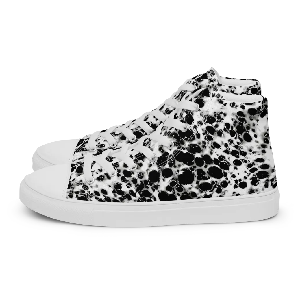 Obsidian Foam on Men's High Top Canvas Shoes — Left