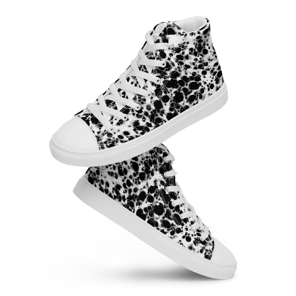 Obsidian Foam on Men's High Top Canvas Shoes — Front