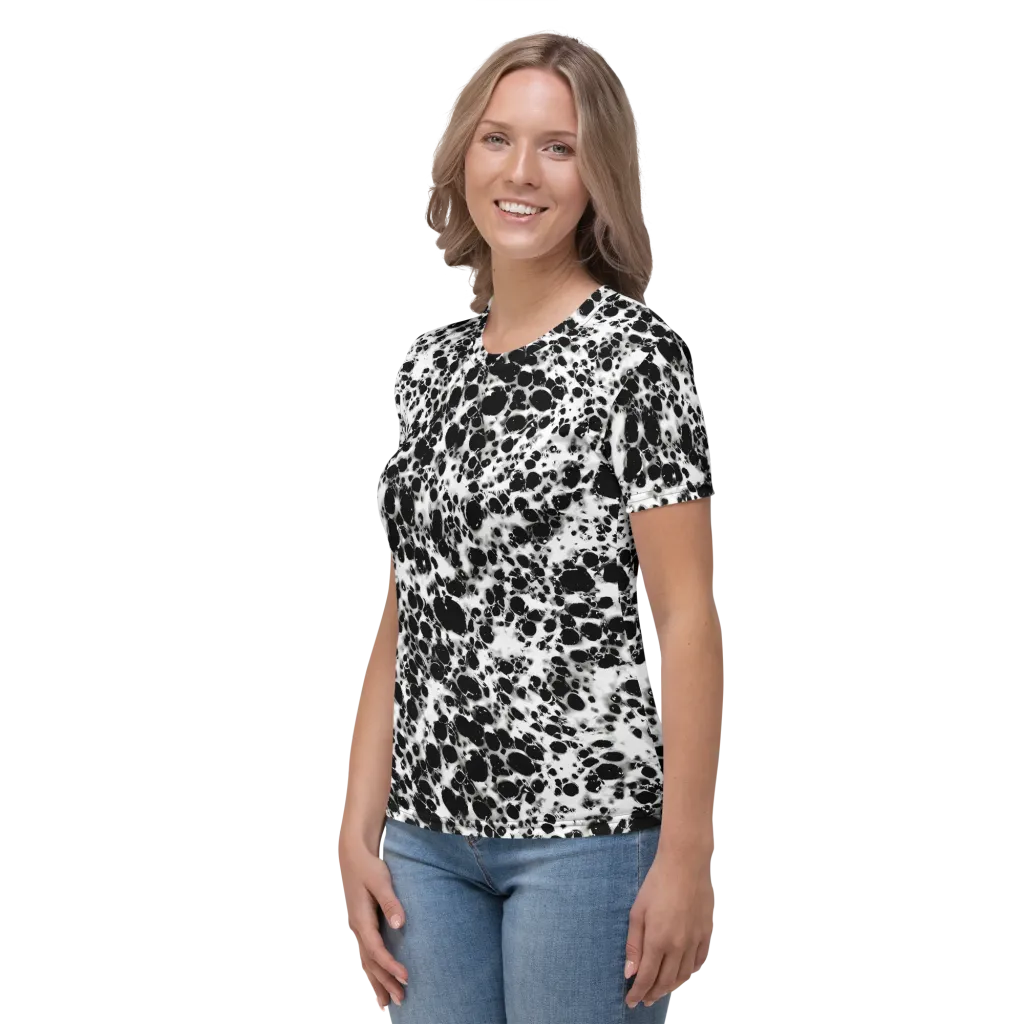 Obsidian Foam on Women's Crew Neck T-Shirt — Left