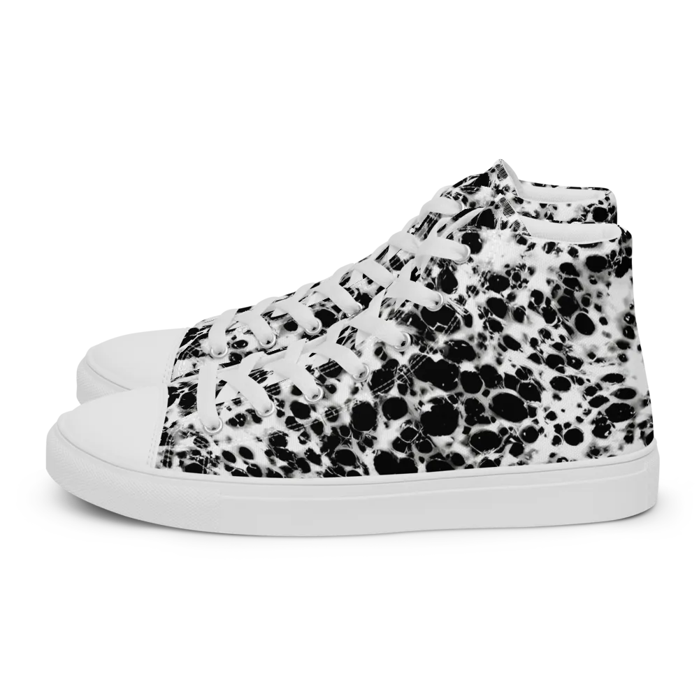 Obsidian Foam on Women's High Top Canvas Shoes — Left
