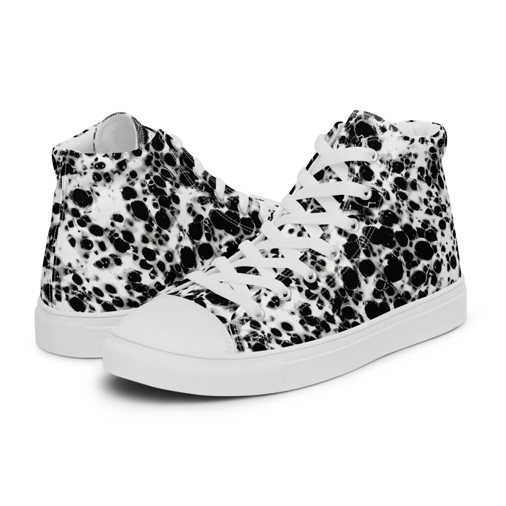 Obsidian Foam on Women's High Top Canvas Shoes — Left