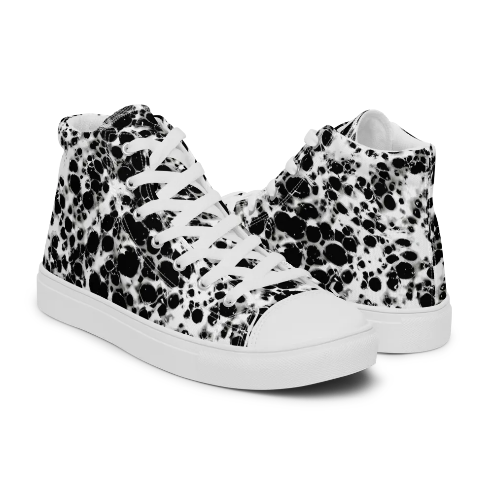 Obsidian Foam on Women's High Top Canvas Shoes — Right