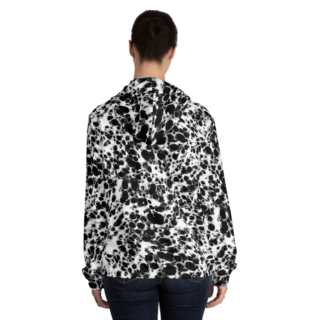 Obsidian Foam on Women's Full-Zip Hoodie — Back On Person