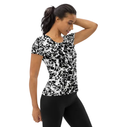 Obsidian Foam on a Women's Athletic T-Shirt