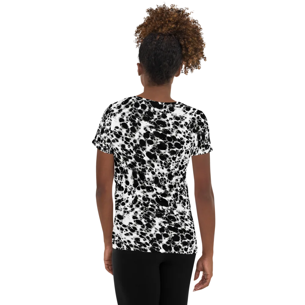 Obsidian Foam on Women's Athletic T-Shirt — Back