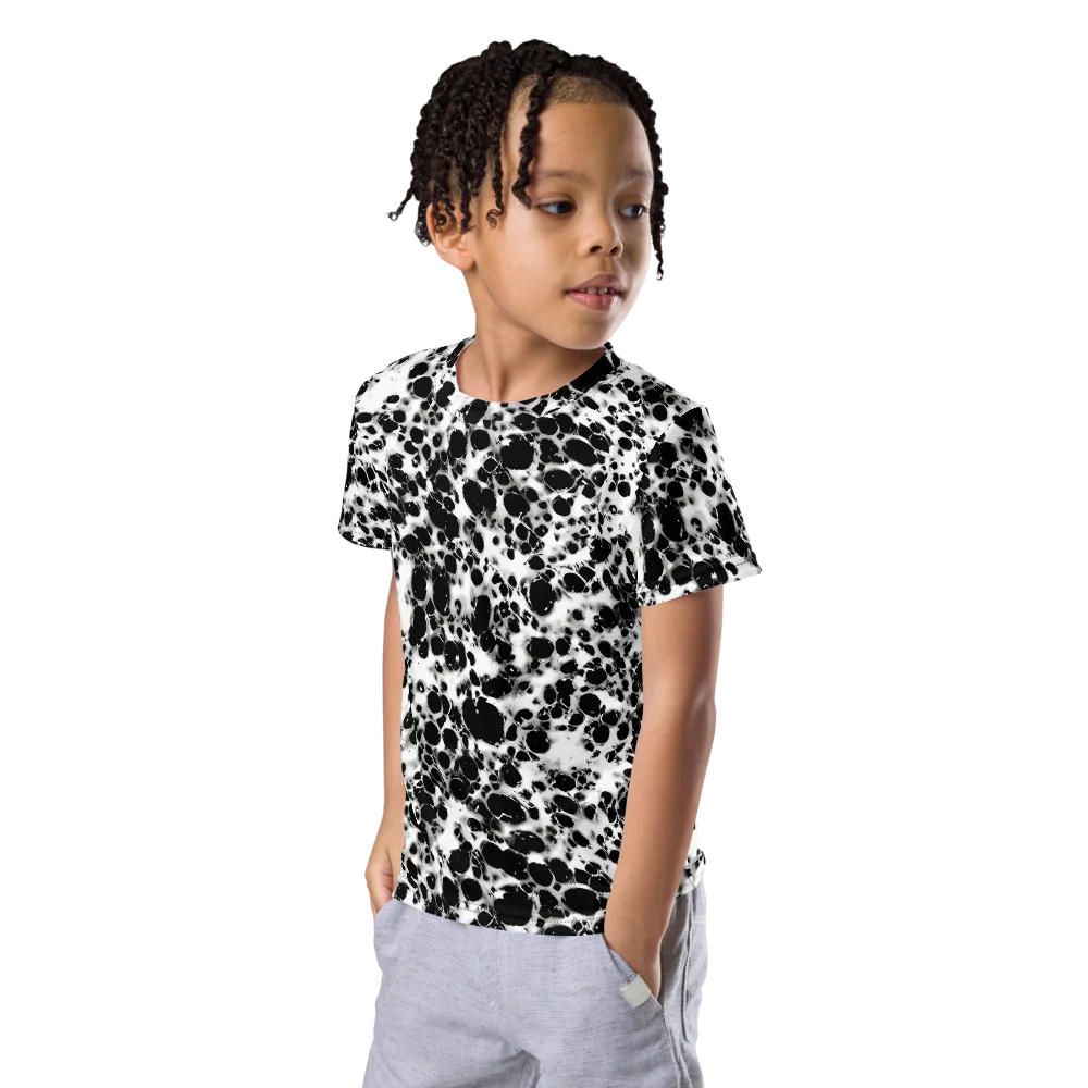 Obsidian Foam on Kids Crew Neck T-Shirt — Left Front