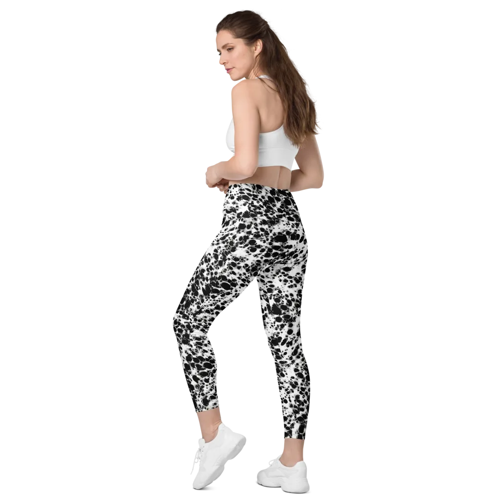 Obsidian Foam on Leggings with Pockets — Left Back