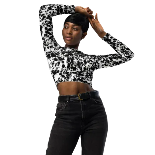 Obsidian Foam on a Long Sleeve Crop Top