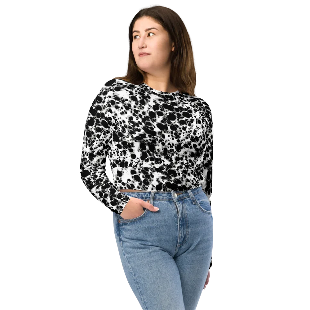 Obsidian Foam on Long Sleeve Crop Top — Front
