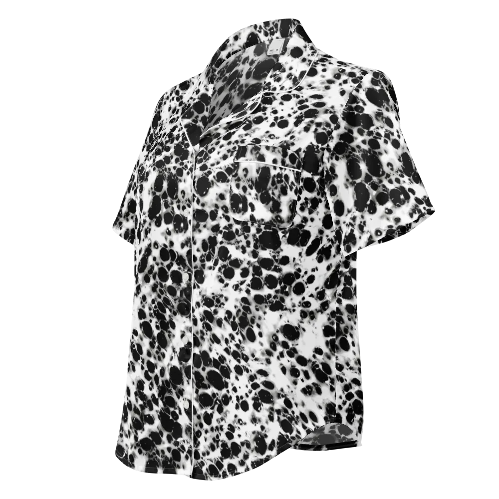 Obsidian Foam on Women's Short Sleeve Pajama Top — Left Front
