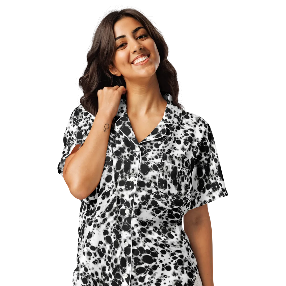 Obsidian Foam on Women's Short Sleeve Pajama Top — Front