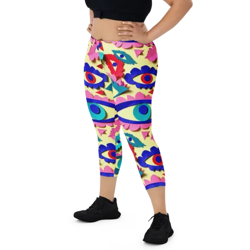 Paper Eye Parade on a Capri Leggings