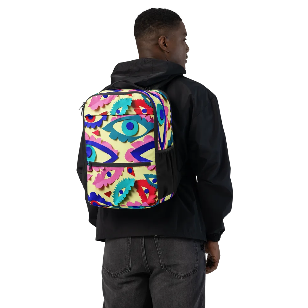 Paper Eye Parade on Utility Backpack — Back
