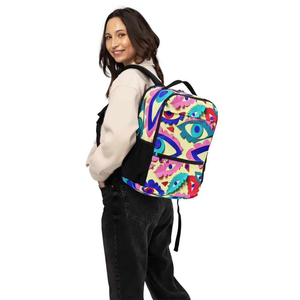 Paper Eye Parade on Utility Backpack — Back
