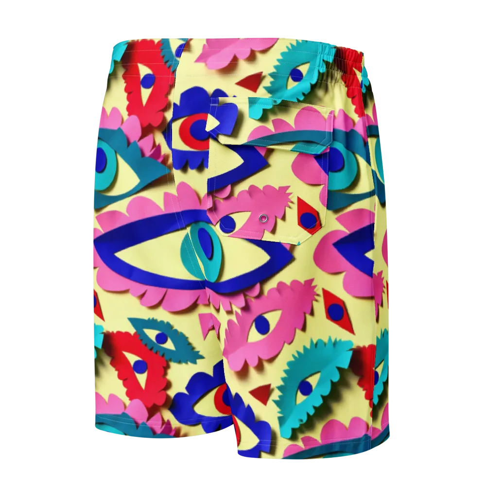 Paper Eye Parade on Men's Board Shorts — Back