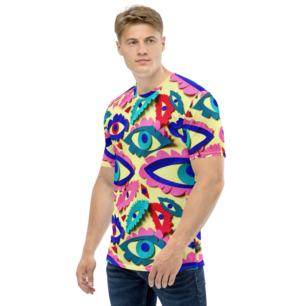 Paper Eye Parade on Men's Crew Neck T-Shirt — Left