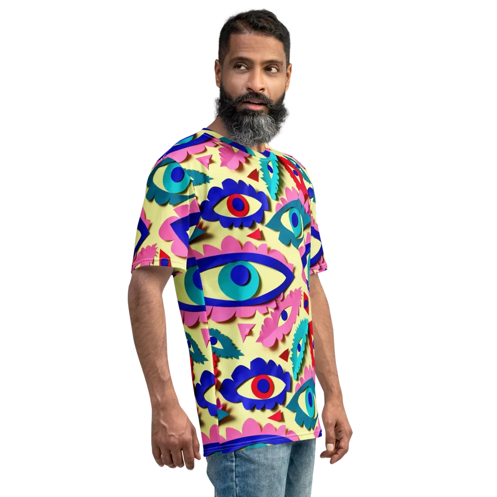 Paper Eye Parade on Men's Crew Neck T-Shirt — Right