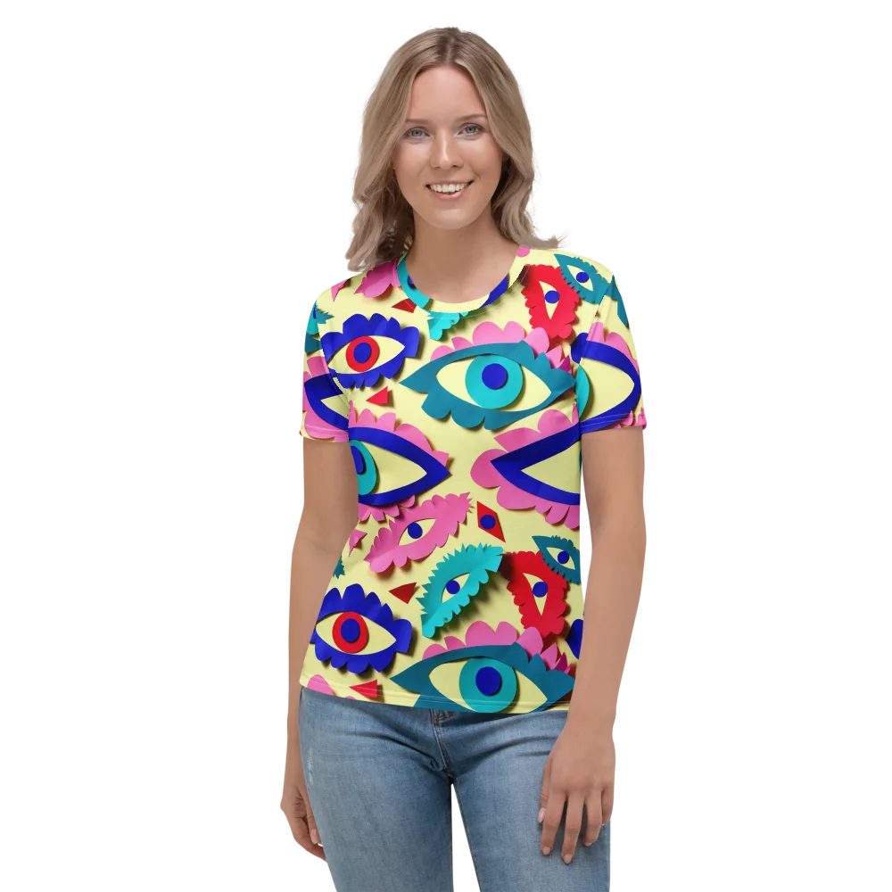 Paper Eye Parade on Women's Crew Neck T-Shirt — Front