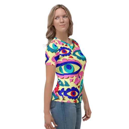 Paper Eye Parade on a Women's Crew Neck T-Shirt