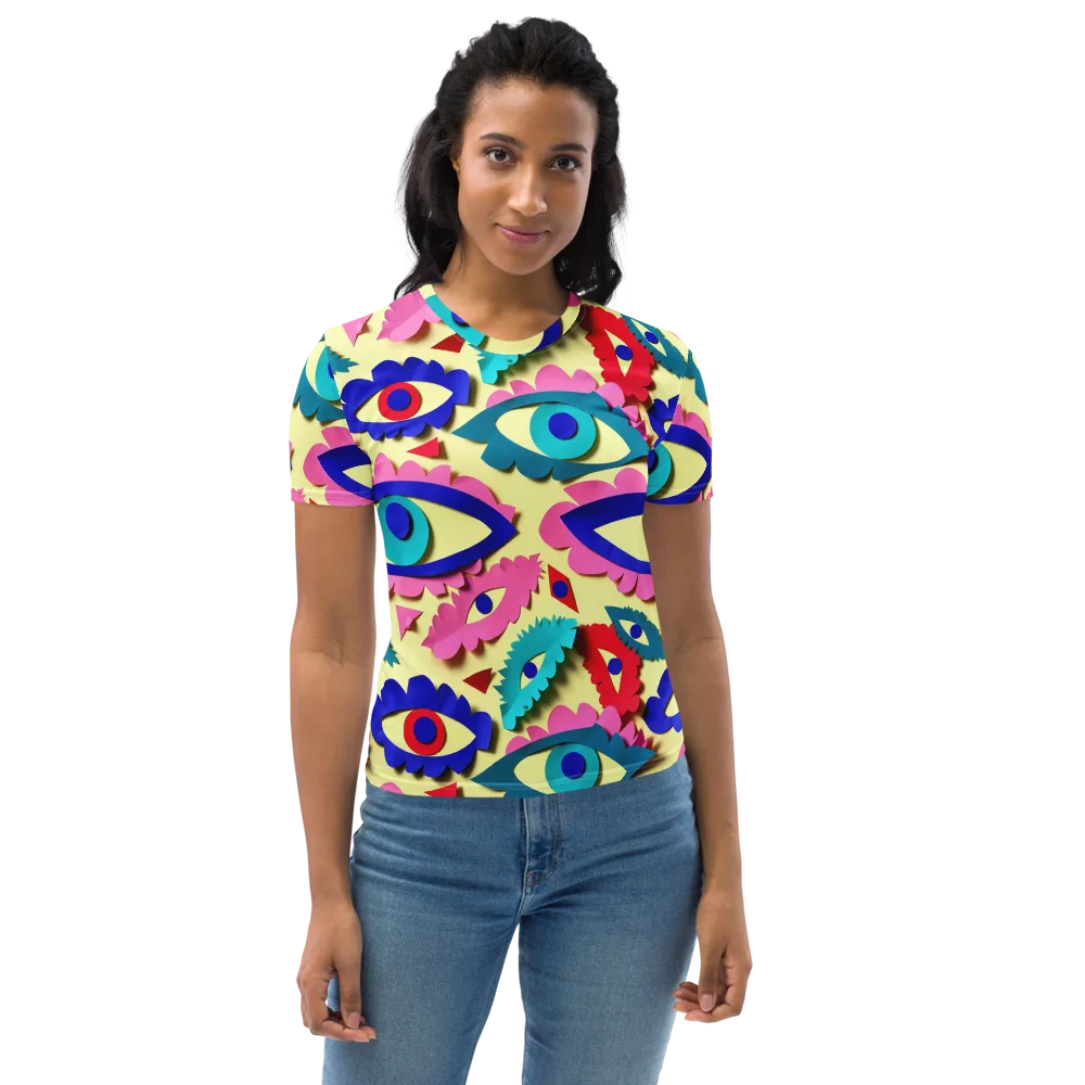 Paper Eye Parade on Women's Crew Neck T-Shirt — Front